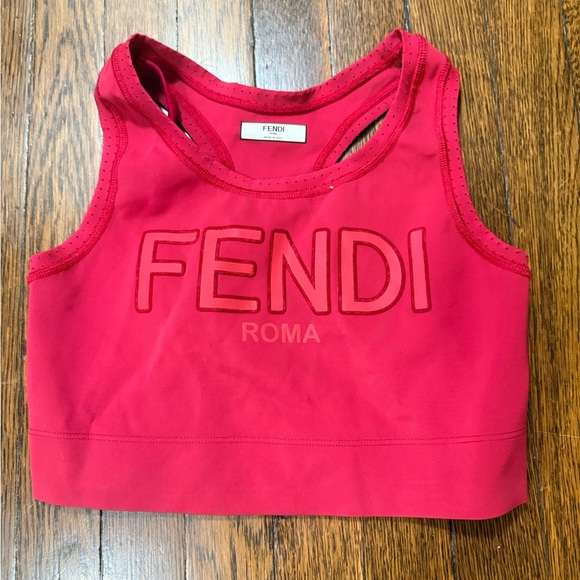 💋Fendi Bold Red Sports Bra, Size EU 42 or US Medium - Picture 7 of 12
